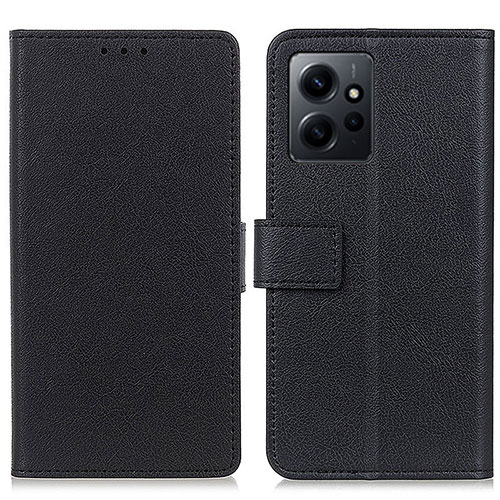 Leather Case Stands Flip Cover Holder M08L for Xiaomi Redmi Note 12 4G Black