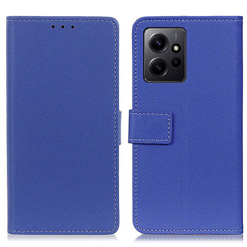 Leather Case Stands Flip Cover Holder M08L for Xiaomi Redmi Note 12 4G Blue