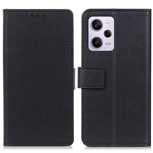 Leather Case Stands Flip Cover Holder M08L for Xiaomi Redmi Note 12 Pro 5G Black