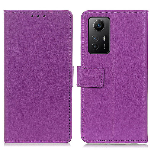 Leather Case Stands Flip Cover Holder M08L for Xiaomi Redmi Note 12S Purple