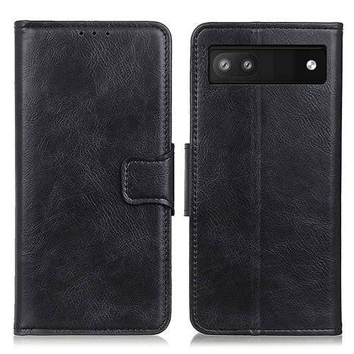 Leather Case Stands Flip Cover Holder M09L for Google Pixel 6a 5G Black