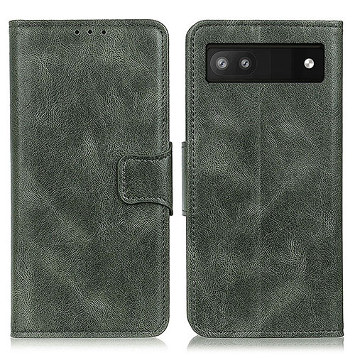 Leather Case Stands Flip Cover Holder M09L for Google Pixel 6a 5G Green