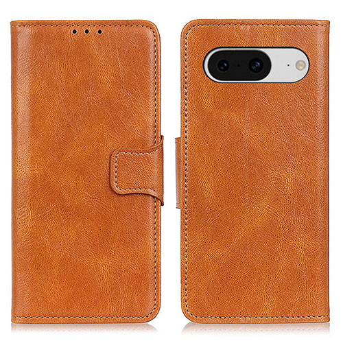 Leather Case Stands Flip Cover Holder M09L for Google Pixel 8 5G Brown