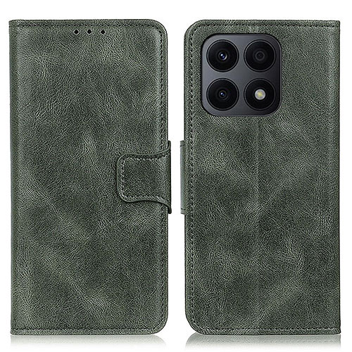 Leather Case Stands Flip Cover Holder M09L for Huawei Honor X8a 4G Green