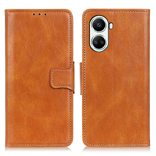 Leather Case Stands Flip Cover Holder M09L for Huawei Nova 10 SE Brown