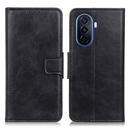 Leather Case Stands Flip Cover Holder M09L for Huawei Nova Y70 Plus Black