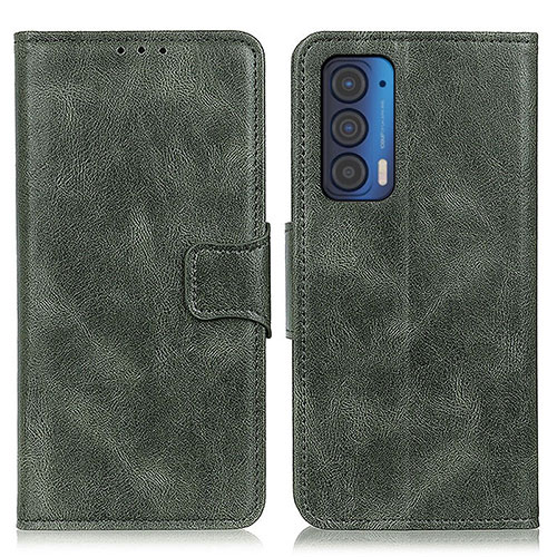 Leather Case Stands Flip Cover Holder M09L for Motorola Moto Edge (2021) 5G Green