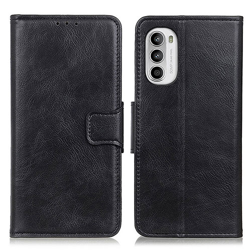 Leather Case Stands Flip Cover Holder M09L for Motorola Moto Edge (2022) 5G Black