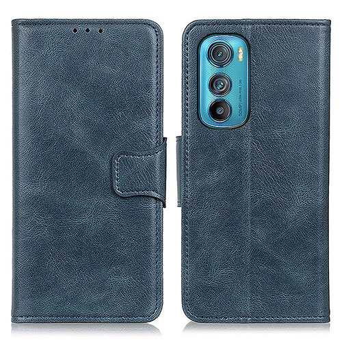 Leather Case Stands Flip Cover Holder M09L for Motorola Moto Edge 30 5G Blue