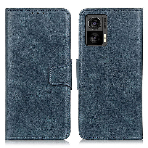 Leather Case Stands Flip Cover Holder M09L for Motorola Moto Edge 30 Lite 5G Blue