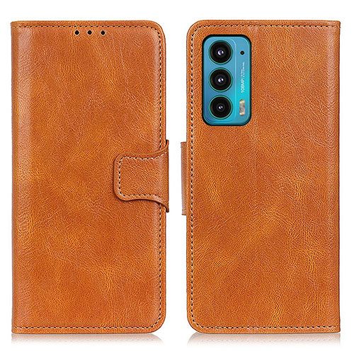 Leather Case Stands Flip Cover Holder M09L for Motorola Moto Edge Lite 5G Brown