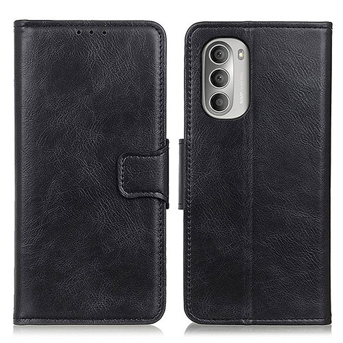 Leather Case Stands Flip Cover Holder M09L for Motorola Moto G Stylus (2022) 4G Black