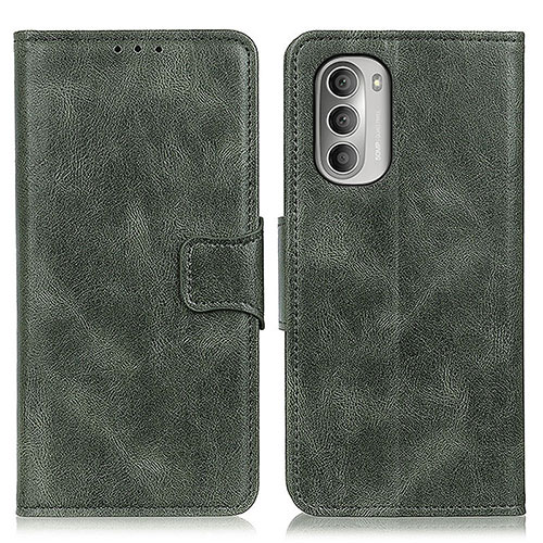 Leather Case Stands Flip Cover Holder M09L for Motorola Moto G Stylus (2022) 4G Green