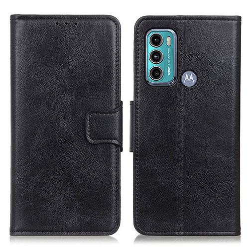 Leather Case Stands Flip Cover Holder M09L for Motorola Moto G40 Fusion Black