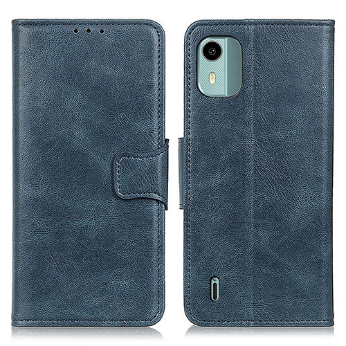 Leather Case Stands Flip Cover Holder M09L for Nokia C12 Plus Blue