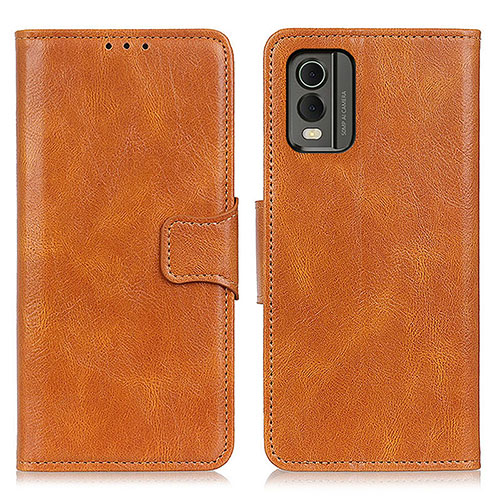 Leather Case Stands Flip Cover Holder M09L for Nokia C210 Brown