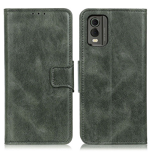 Leather Case Stands Flip Cover Holder M09L for Nokia C210 Green