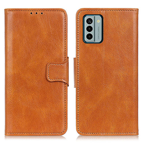 Leather Case Stands Flip Cover Holder M09L for Nokia G22 Brown