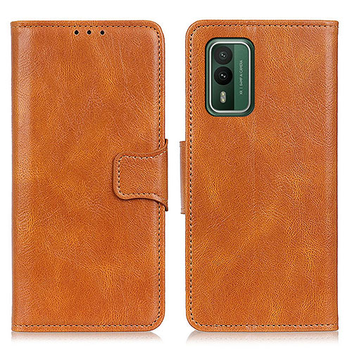 Leather Case Stands Flip Cover Holder M09L for Nokia XR21 Brown