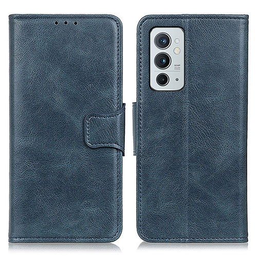 Leather Case Stands Flip Cover Holder M09L for OnePlus 9RT 5G Blue