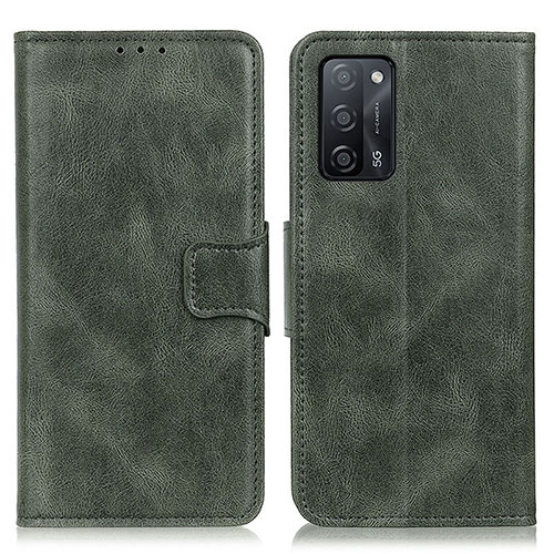 Leather Case Stands Flip Cover Holder M09L for Oppo A53s 5G Green