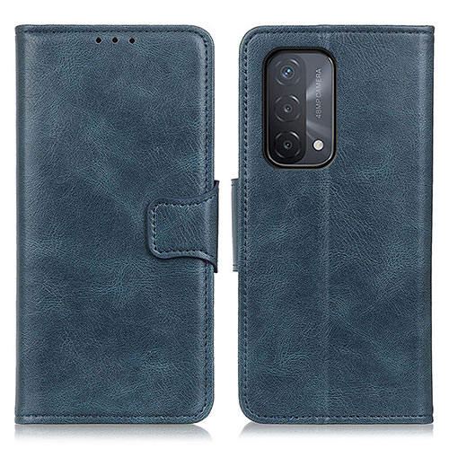 Leather Case Stands Flip Cover Holder M09L for Oppo A54 5G Blue