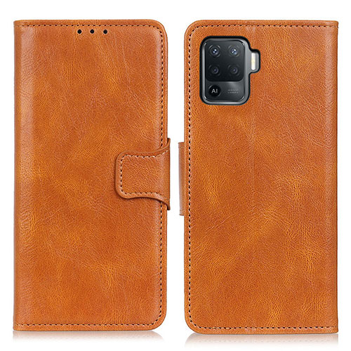 Leather Case Stands Flip Cover Holder M09L for Oppo A94 4G Brown