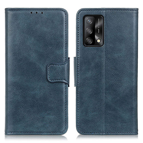 Leather Case Stands Flip Cover Holder M09L for Oppo F19 Blue