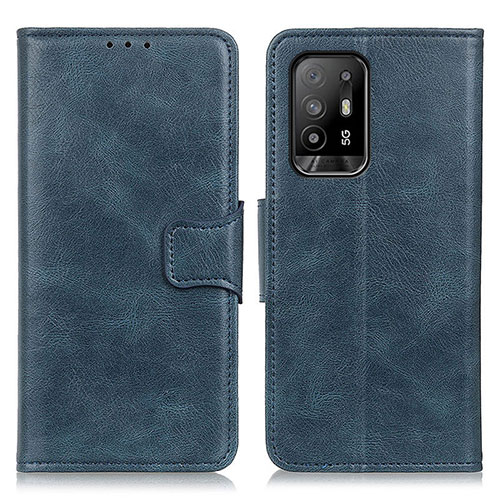 Leather Case Stands Flip Cover Holder M09L for Oppo F19 Pro+ Plus 5G Blue