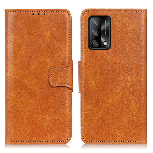 Leather Case Stands Flip Cover Holder M09L for Oppo F19s Brown