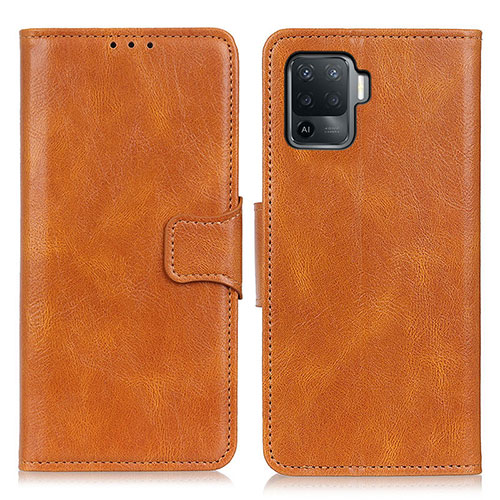 Leather Case Stands Flip Cover Holder M09L for Oppo Reno5 F Brown