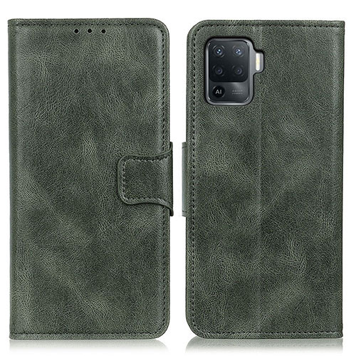 Leather Case Stands Flip Cover Holder M09L for Oppo Reno5 Lite Green