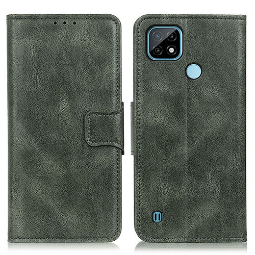 Leather Case Stands Flip Cover Holder M09L for Realme C21 Green