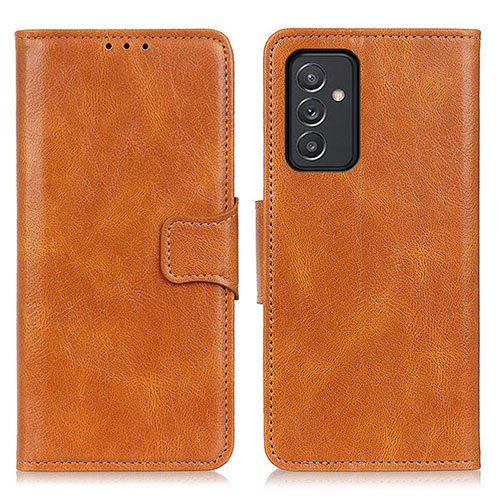 Leather Case Stands Flip Cover Holder M09L for Samsung Galaxy A15 4G Brown