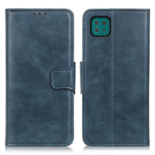 Leather Case Stands Flip Cover Holder M09L for Samsung Galaxy A22 5G Blue