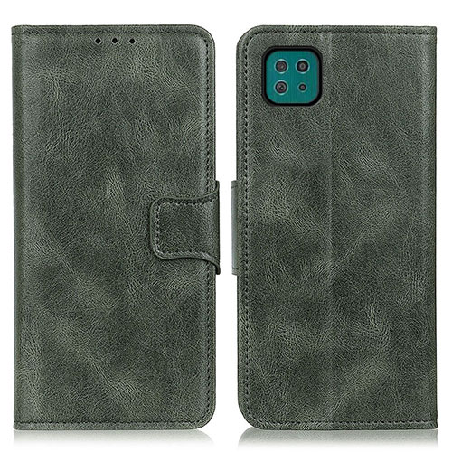 Leather Case Stands Flip Cover Holder M09L for Samsung Galaxy A22 5G Green