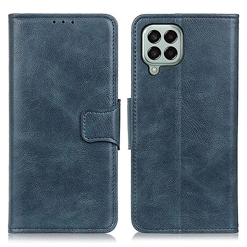 Leather Case Stands Flip Cover Holder M09L for Samsung Galaxy M33 5G Blue