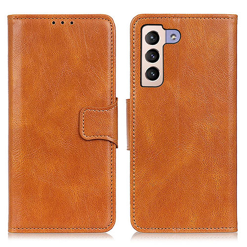 Leather Case Stands Flip Cover Holder M09L for Samsung Galaxy S21 FE 5G Brown