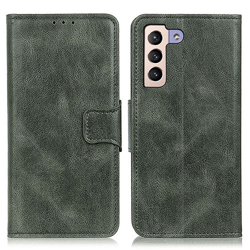 Leather Case Stands Flip Cover Holder M09L for Samsung Galaxy S21 FE 5G Green