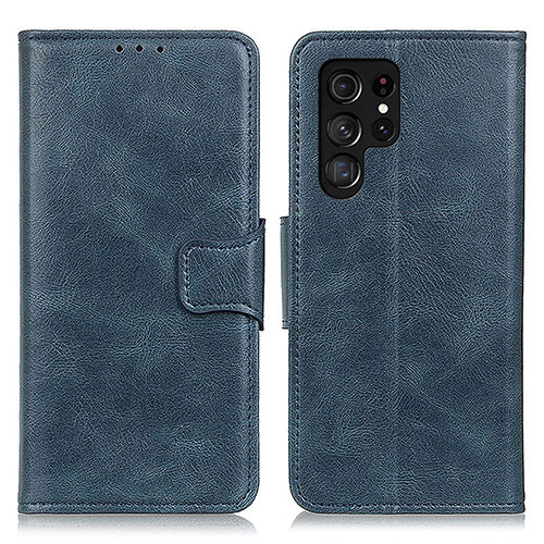 Leather Case Stands Flip Cover Holder M09L for Samsung Galaxy S23 Ultra 5G Blue