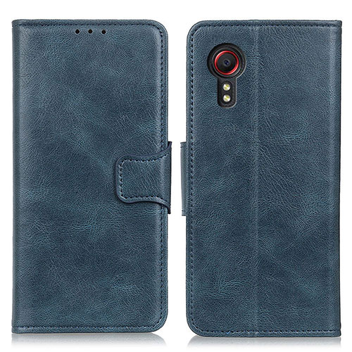 Leather Case Stands Flip Cover Holder M09L for Samsung Galaxy XCover 5 SM-G525F Blue