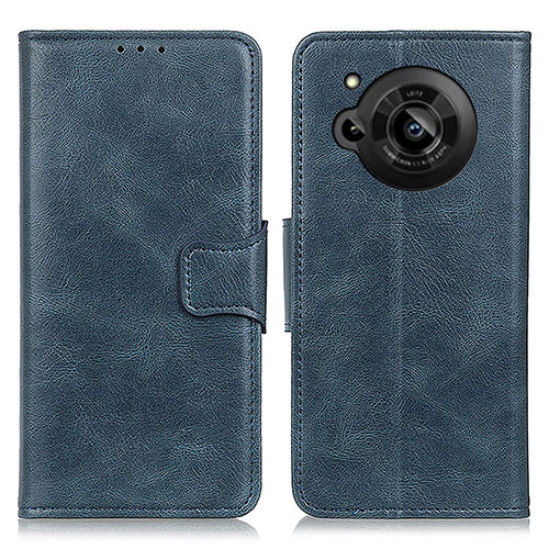 Leather Case Stands Flip Cover Holder M09L for Sharp Aquos R7 Blue