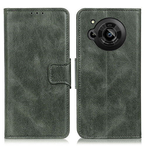 Leather Case Stands Flip Cover Holder M09L for Sharp Aquos R7 Green