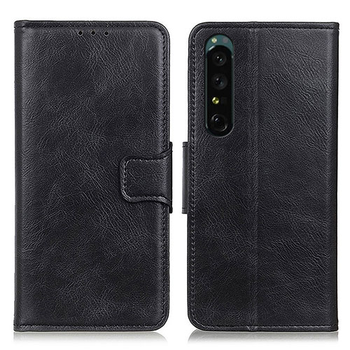 Leather Case Stands Flip Cover Holder M09L for Sony Xperia 1 IV Black