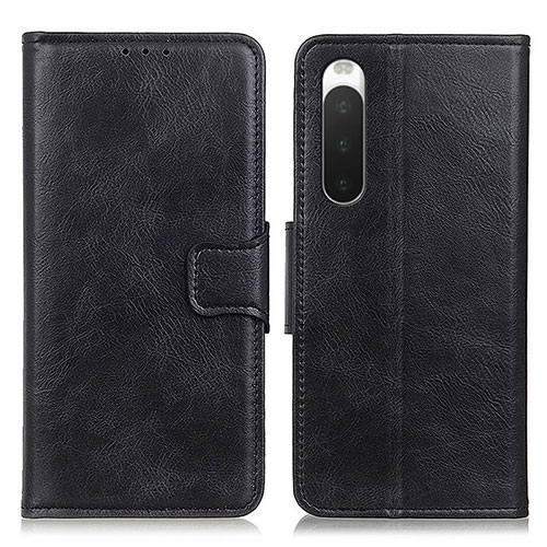 Leather Case Stands Flip Cover Holder M09L for Sony Xperia 10 IV SO-52C Black