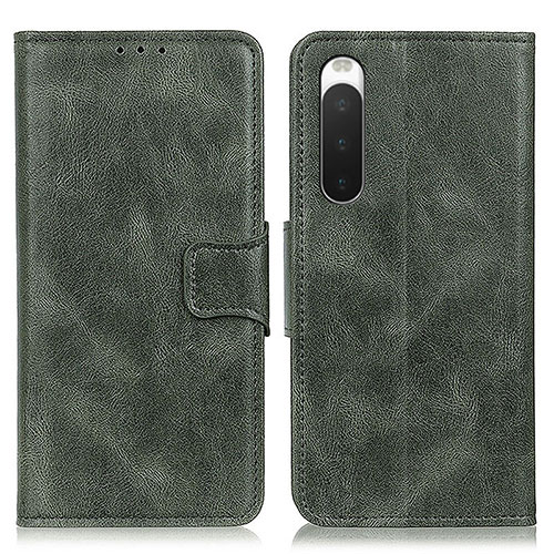 Leather Case Stands Flip Cover Holder M09L for Sony Xperia 10 V Green