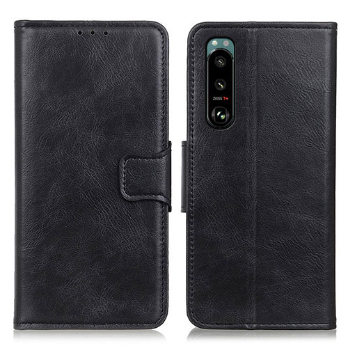 Leather Case Stands Flip Cover Holder M09L for Sony Xperia 5 III SO-53B Black