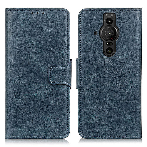 Leather Case Stands Flip Cover Holder M09L for Sony Xperia PRO-I Blue