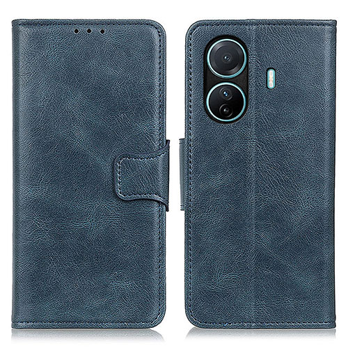 Leather Case Stands Flip Cover Holder M09L for Vivo T1 5G Blue