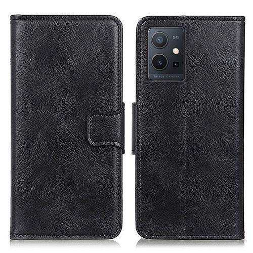 Leather Case Stands Flip Cover Holder M09L for Vivo Y52t 5G Black